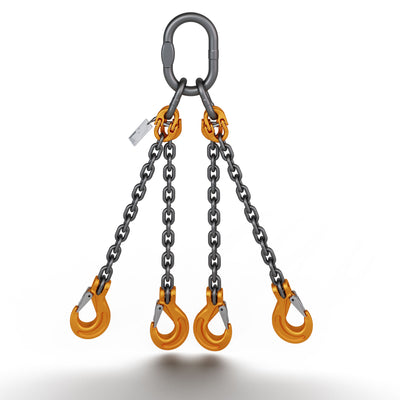 3/8" QOS FOUR LEG DOMESTIC ALLOY CHAIN SLING G100 - WLL 22,900 LBS