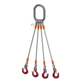 14 Ton Four Leg Wire Rope Sling with Sling Hooks - 5/8 Inch - T094