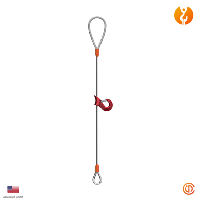 7/8" Single Leg Sliding Choker Eye-Thimble Wire Rope Sling