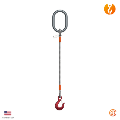 5/8" Single Leg Master Link-Sling Hook Wire Rope Sling