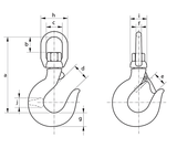 2.5 Ton Van Beest Swivel Hoist Hook With Safety Latch P-6703A - HKK03A025