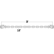 3/8" x 20' G70 Binder Chain Assembly - 6600 LBS WLL