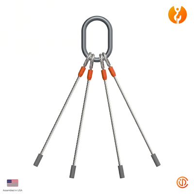 1-1/4" Four Leg Tea Cup Wire Rope Sling
