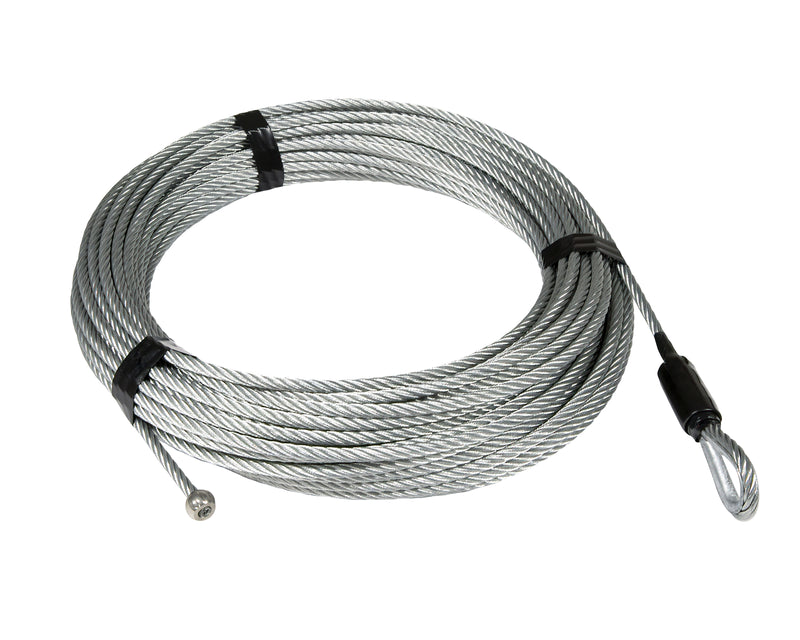 OZ Lifting 1/4" x 90' Lift - Galvanized Cable Assembly with ball end fitting and thimble for use with OBH1000 – OBH1000-85