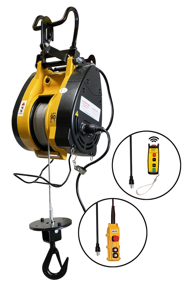 OZ Lifting 500lbs Electric Builder's Hoist with 90 ft of lift including OBHWA-T500 wireless adapter – OBHW500