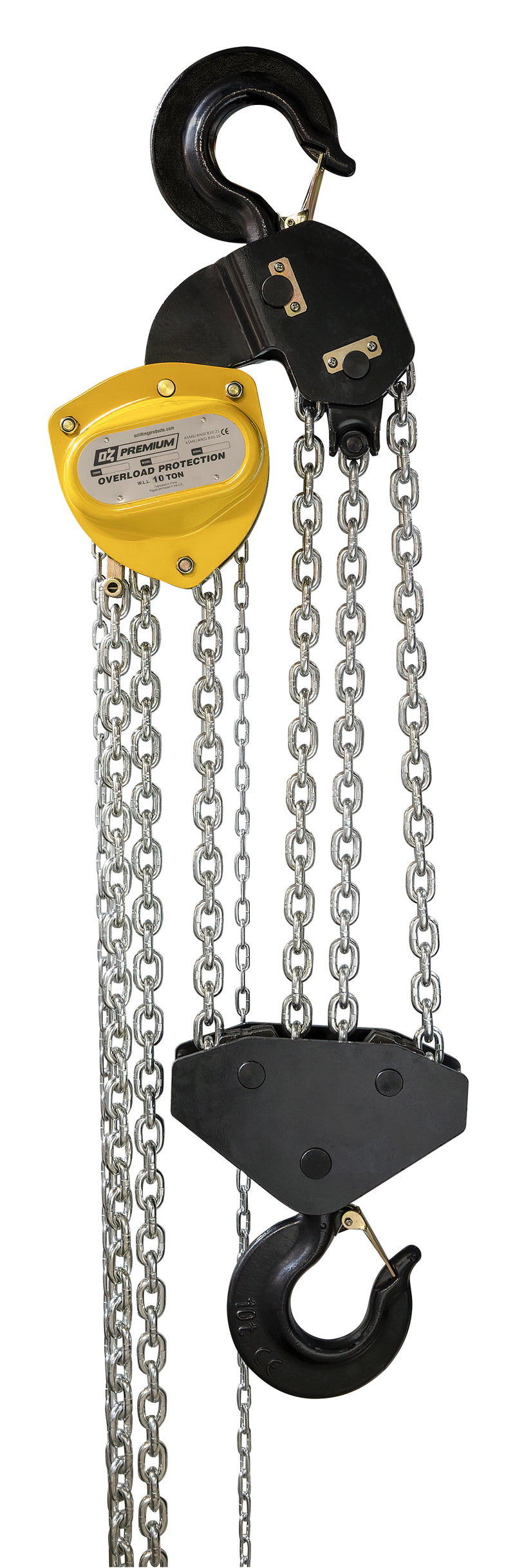 OZ Lifting 20000lbs 10 Ton Premium Chain Hoist 30 ft lift with overload protection – OZ100-30CHOP