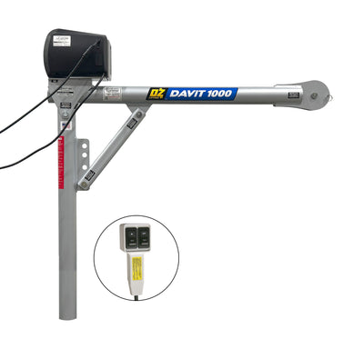 OZ Lifting 1000lbs steel Davit Crane with 115AC Electric Winch – OZ1000DAV-ACW