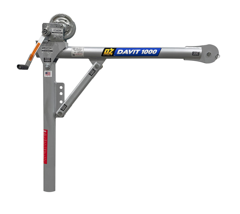 OZ Lifting 1000lbs steel Davit Crane with Carbon Steel Brake Winch – OZ1000DAV