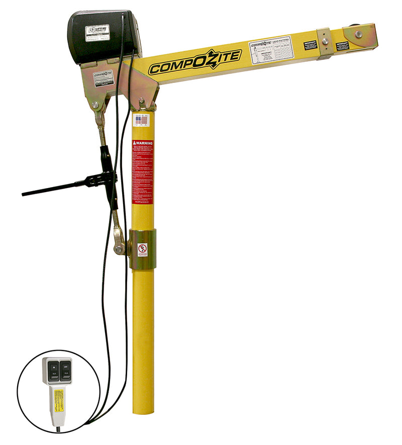 OZ Lifting 1200lbs composite Davit Crane with 115V AC Electric Winch – OZ1200DAV-ACW