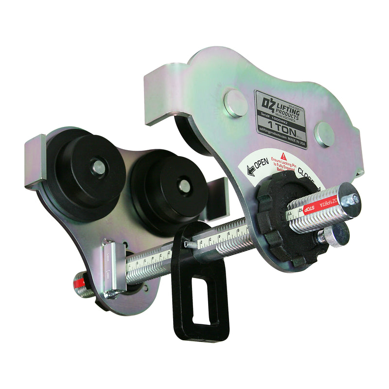 OZ Lifting 1 Ton Push Beam Trolley with up to 12 inch flange width (Made in USA) – OZ1PBTA-12