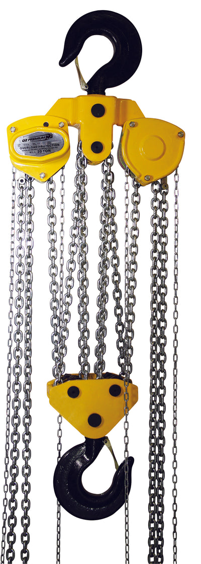 OZ Lifting 40000lbs 20 Ton Premium Chain Hoist 30 ft lift with overload protection – OZ200-30CHOP