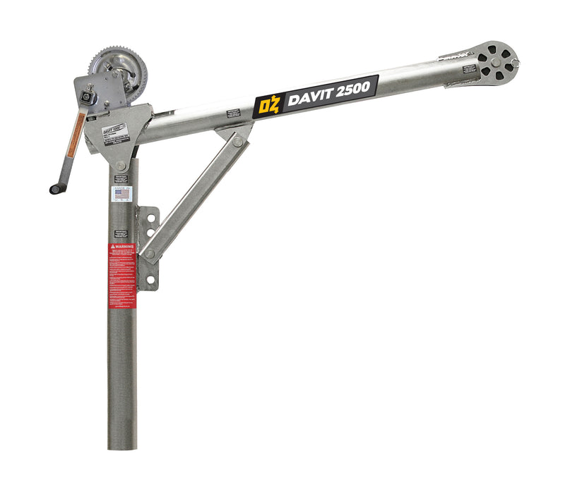 OZ Lifting 2500lbs steel Davit Crane with Carbon Steel Brake Winch – OZ2500DAV