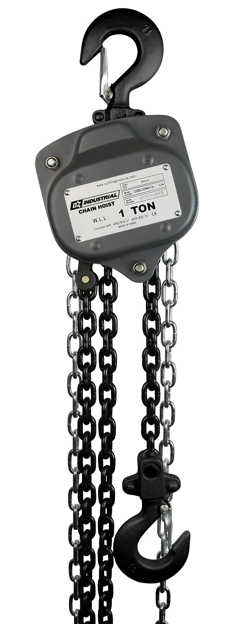 OZ Lifting 2000lbs 1 Ton Industrial Lever Hoist 20 ft lift – OZIND010-20CH