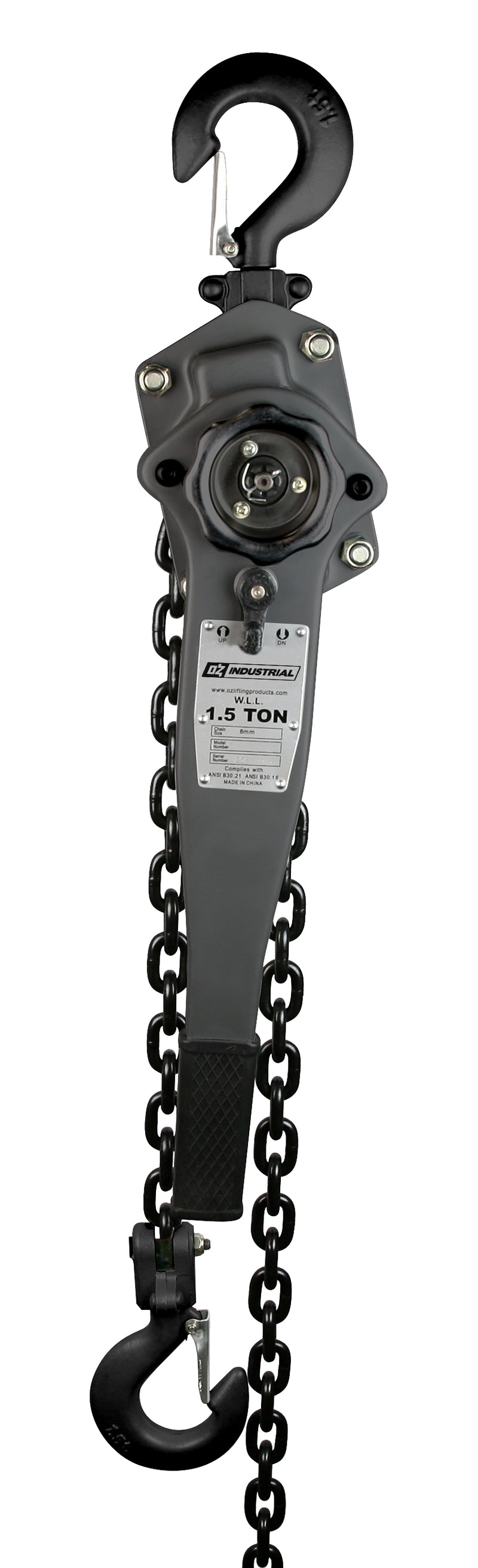 OZ Lifting 3000lbs 1.5 Ton Industrial Lever Hoist 20 ft lift – OZIND150-20LH