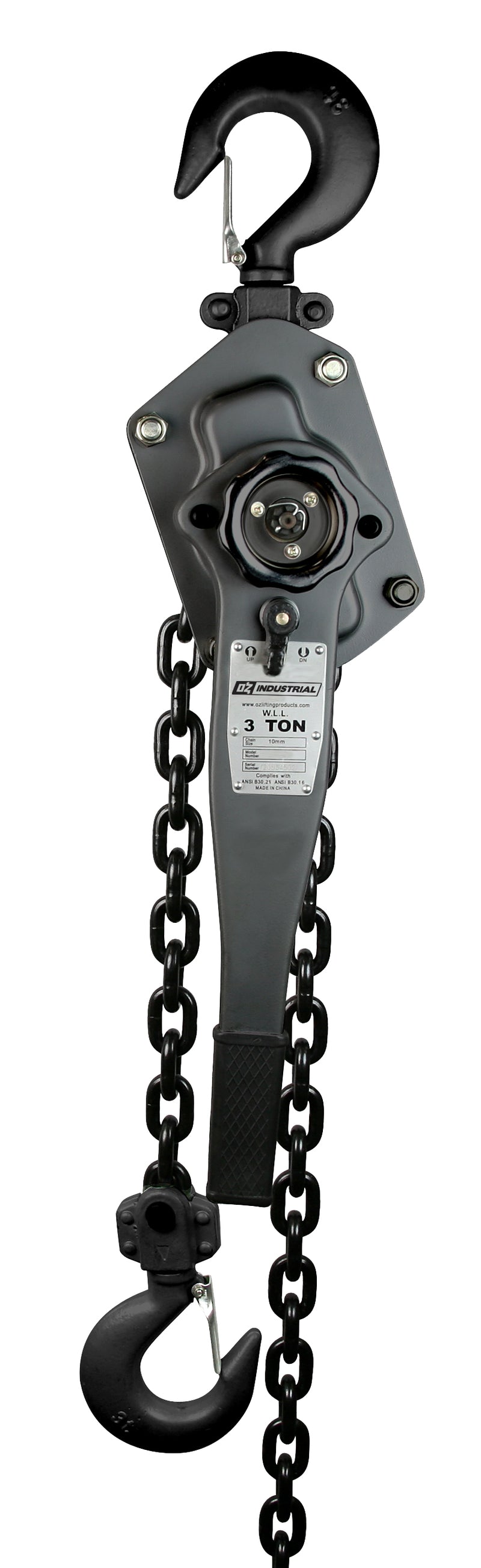 OZ Lifting 6000lbs 3 Ton Industrial Lever Hoist 20 ft lift – OZIND300-20LH