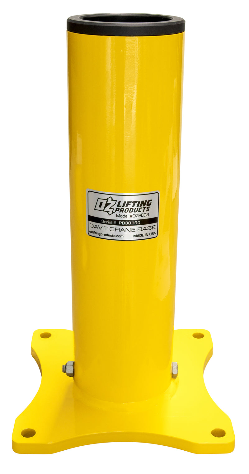 OZ Lifting Pedestal base for OZ500DAV, OZA500DAV, and OZXR500DAV davit cranes – OZPED3