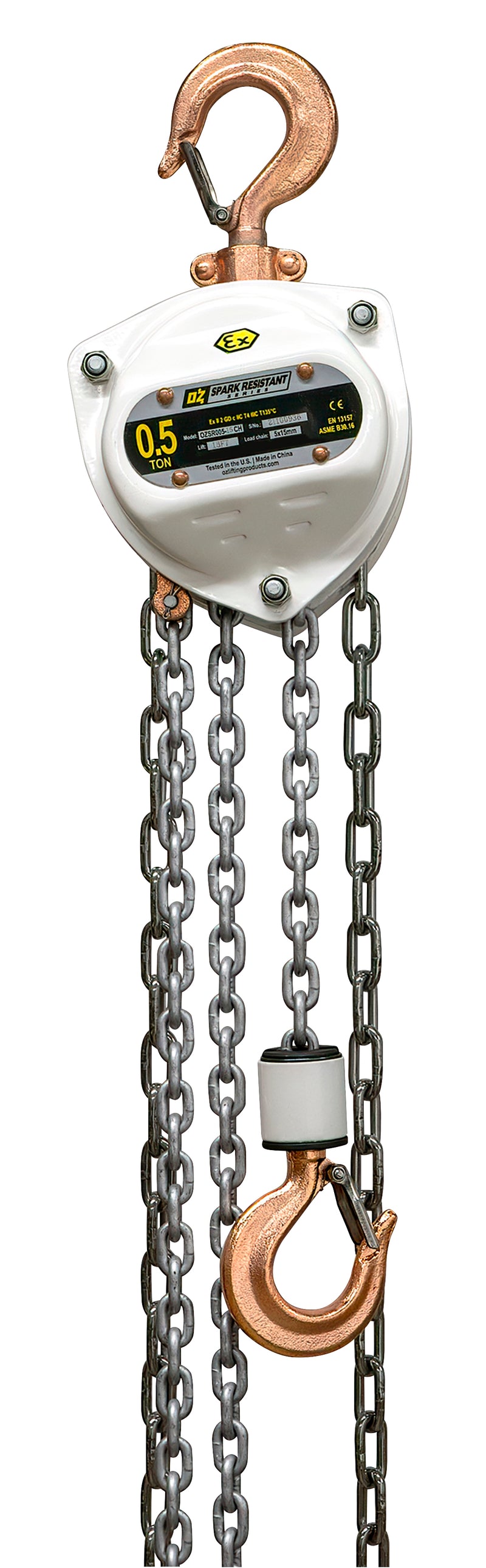 OZ Lifting 1000lbs Spark Resistant Chain Hoist – OZSR005-15CH