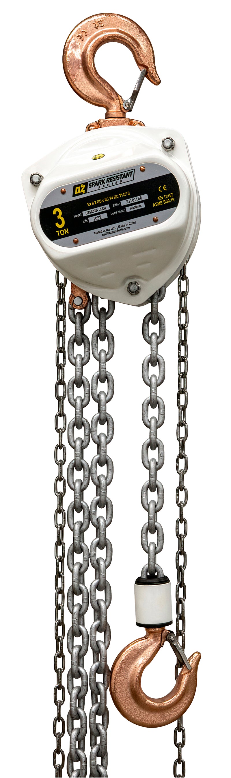 OZ Lifting 6000lbs Spark Resistant Chain Hoist – OZSR030-20CH