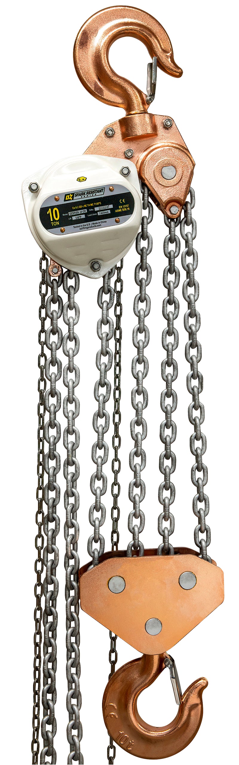 OZ Lifting 20000lbs Spark Resistant Chain Hoist – OZSR100-15CH