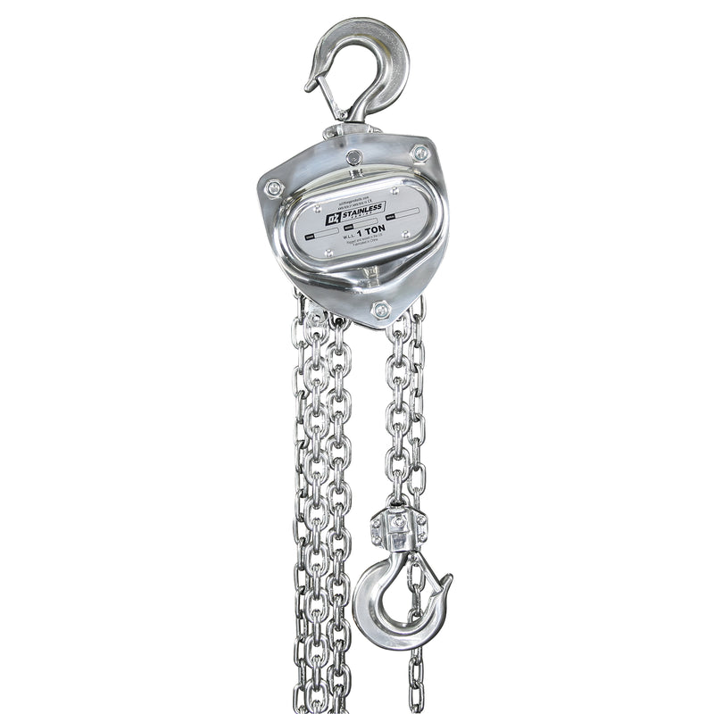 OZ Lifting 2000lbs 1 Ton Stainless Steel Chain Hoist 20 ft lift – OZSS010-20CH