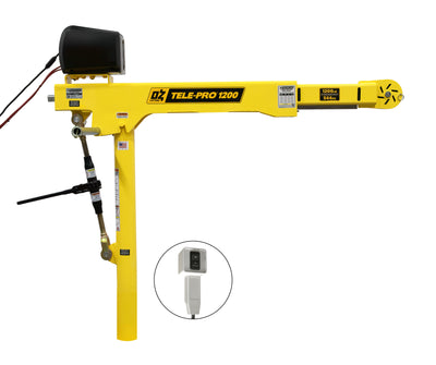 OZ Lifting 1200lbs Tele-Pro® Davit Crane with 12V DC Electric Winch – OZTP1200DAV-DCW
