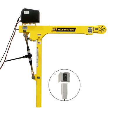 OZ Lifting 500lbs Tele-Pro® Davit Crane with 12V DC Electric Winch – OZTP500DAV-DCW