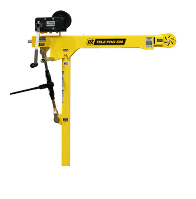 OZ Lifting 500lbs Tele Pro Davit Crane with 2500lbs Carbon Steel Brake Winch – OZTP500DAV-HND2
