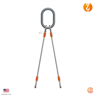 3/8" Two Leg Thimble-Eye Wire Rope Sling