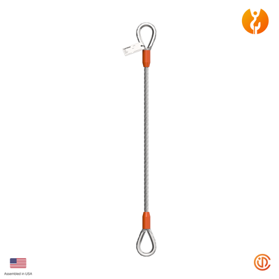 1" Single Leg Thimble-Thimble Wire Rope Sling