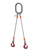 Two Leg Wire Rope Sling with Sling Hooks T092 - WLL: 1.7 To 17 Tons