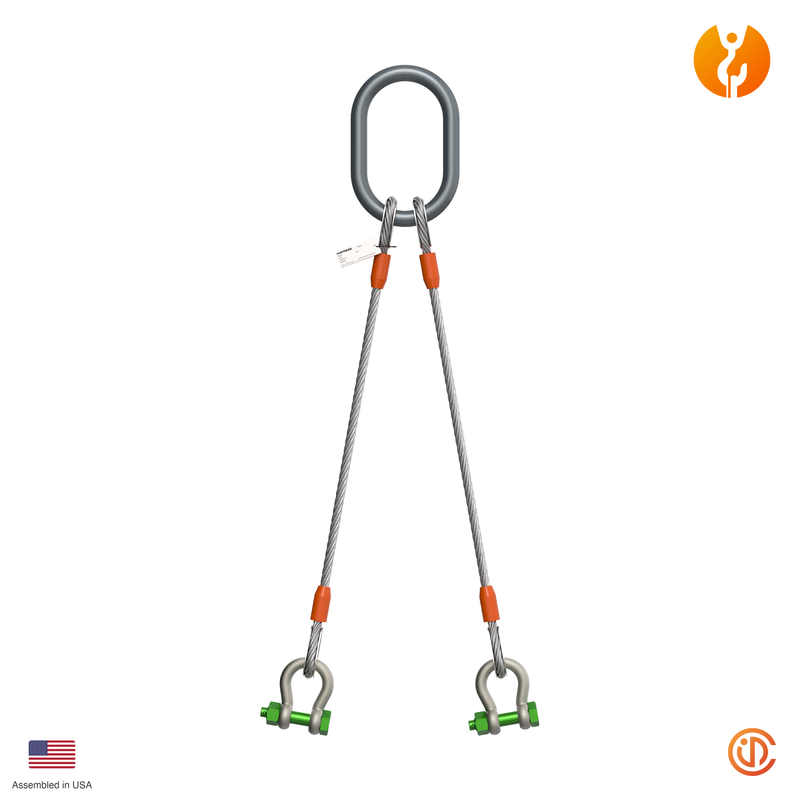 1/2" Two Leg Thimble-Shackle Wire Rope Sling