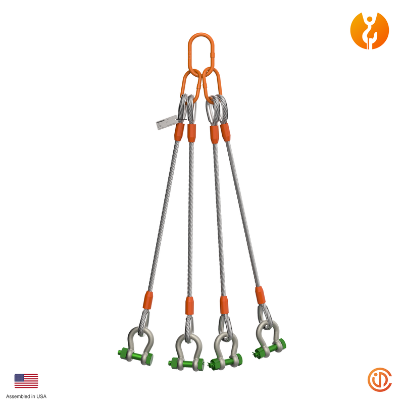 1-1/2" Four Leg MLA-Shackle Wire Rope Sling