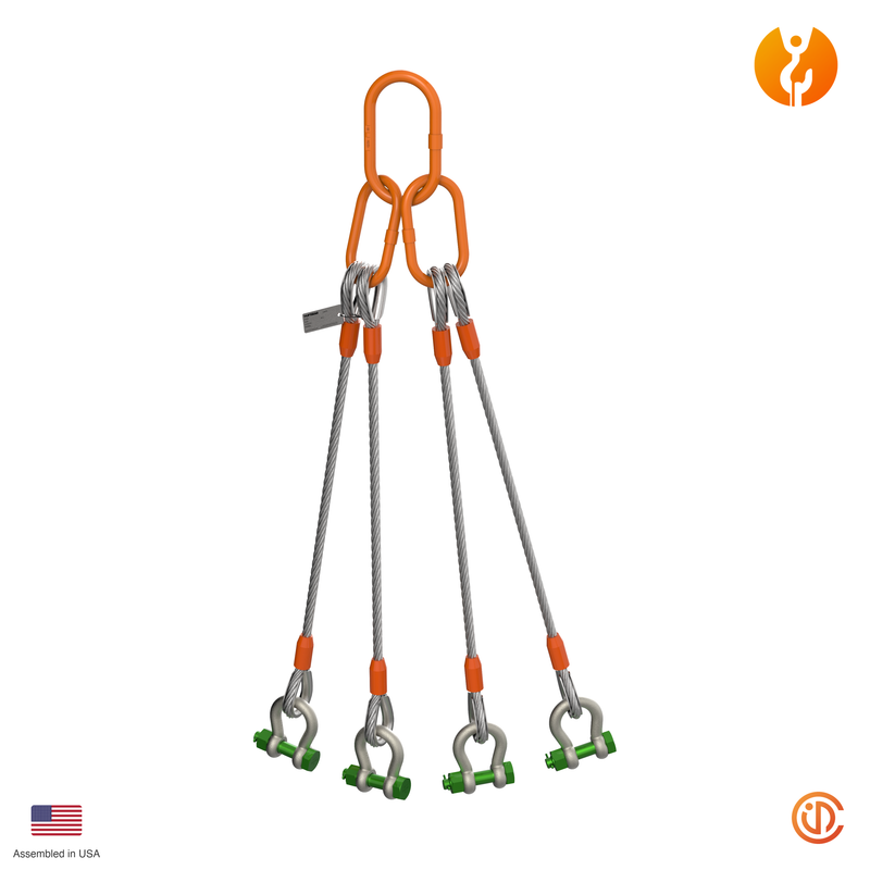 1" Four Leg MLA-Shackle Wire Rope Sling