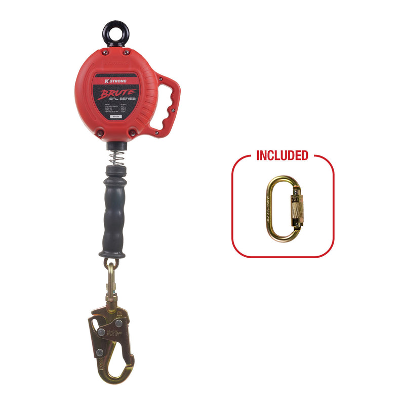 KStrong® BRUTE™ 10 ft. Cable SRL with snap hook. Includes installation carabiner (ANSI)-UFS310010
