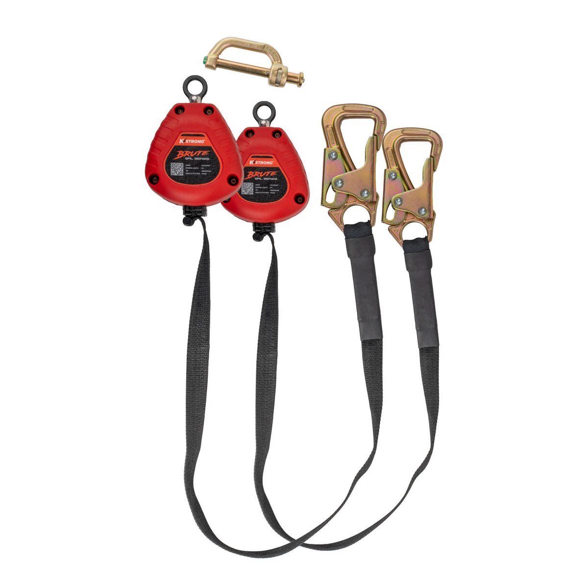 KStrong® BRUTE™ Dual 9 ft. Tie-back SRL with Hi-Abrasion Resistant Webbing, tie-back hooks and dorsal connector (ANSI) - UFS359506D