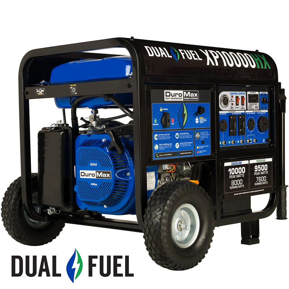 10000 Watt Dual Fuel Portable HX Generator w/ CO Alert - DuroMax