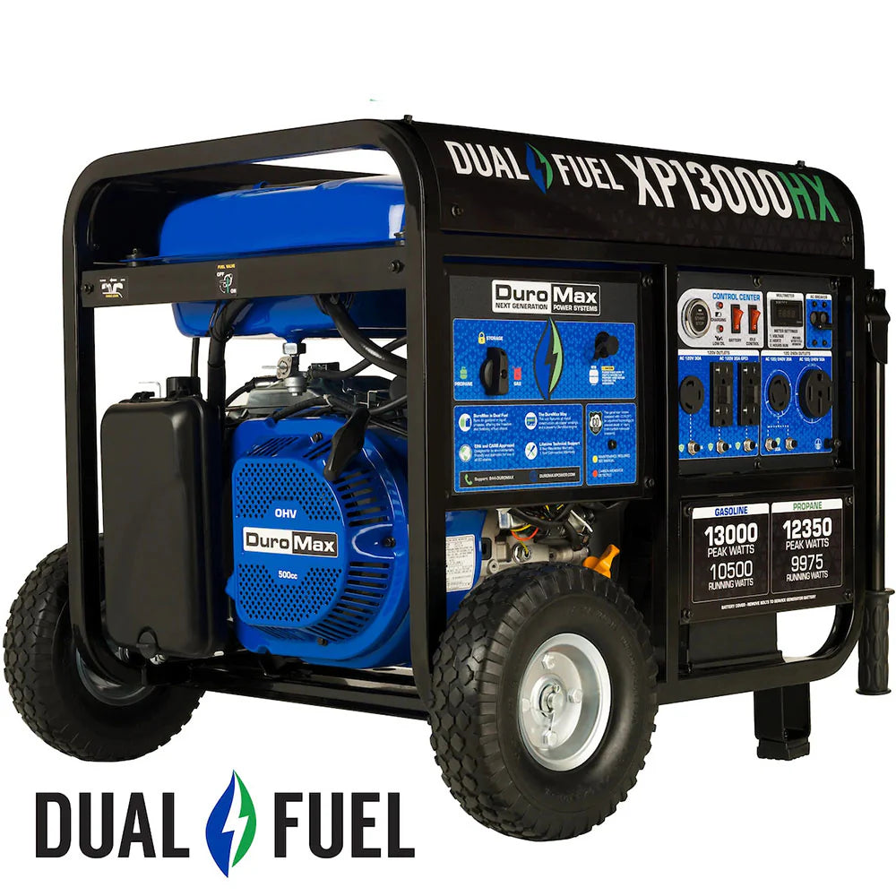 13000 Watt Dual Fuel Portable HX Generator w/ CO Alert - DuroMax