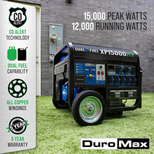 15000 Watt Dual Fuel Portable HX Generator w/ CO Alert - DuroMax