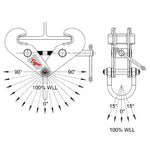 Tiger Fixed Jaw Heavy Duty Beam Clamp with Shackle - BCF Series