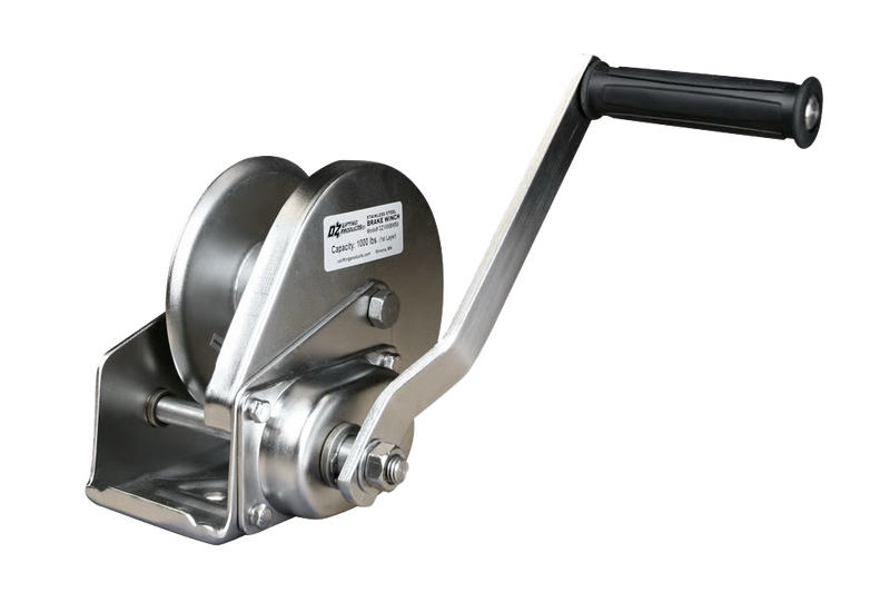 OZ Lifting 1000lbs Stainless Steel Brake Winch with drill drive adaptor – OZ1000BWSS