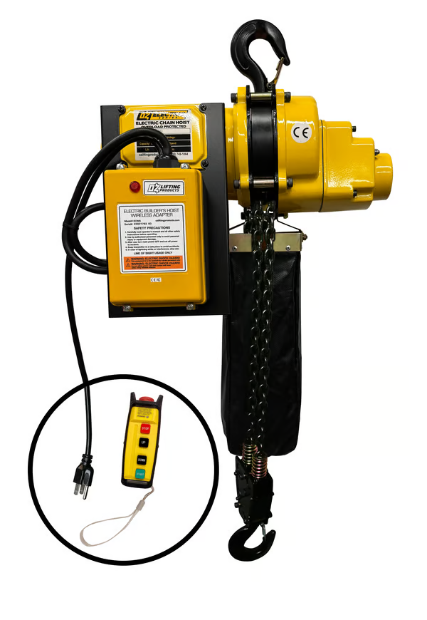 OZ Lifting 1000lbs Electric Chain Hoist with 15 ft of lift including ECWA wireless adapter – OZ1000ECW-20