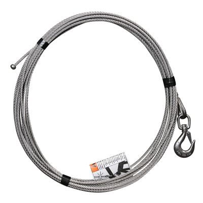 OZ Lifting 1/4" x 45' lift - Stainless Steel cable assembly with bare end with swivel hook with latch – OZSS.25-45
