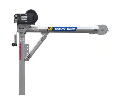 OZ Lifting 1000lbs steel Davit Crane with 2500lbs Carbon Steel Brake Winch – OZ1000DAV-HND2