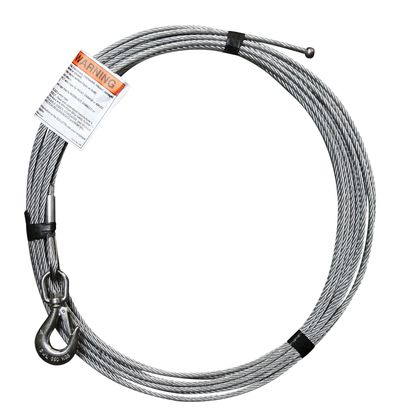 OZ Lifting 1/4" x 45' lift - Galvanized cable assembly with bare end with swivel hook with latch – OZGAL.25-45