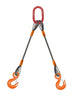 Two Leg Wire Rope Sling with Sling Hooks - WLL: 1.7 To 17 Tons