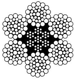 1" 6x36 CLASS WIRE ROPE IWRC - BRIGHT FINISH